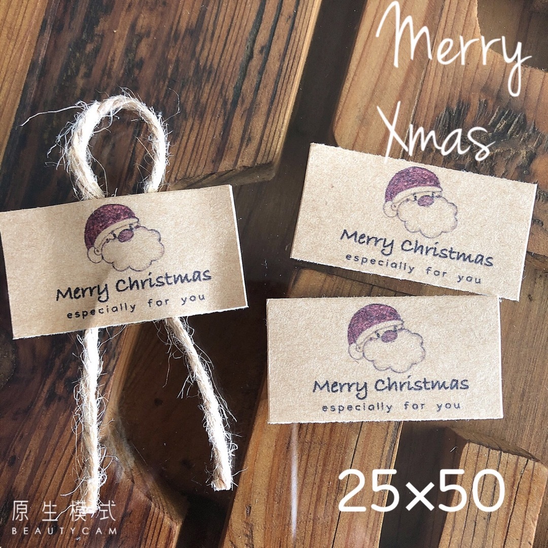 25×50サイズ メリークリスマス ギフトシール　サンタクロース ハンドメイドの文具/ステーショナリー(カード/レター/ラッピング)の商品写真