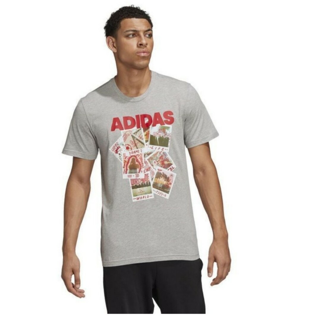 adidas(アディダス)のadidas ドゥードル フォトズ 半袖 Tシャツ/グレー/M/新品 メンズのトップス(Tシャツ/カットソー(半袖/袖なし))の商品写真