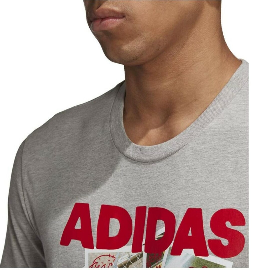 adidas(アディダス)のadidas ドゥードル フォトズ 半袖 Tシャツ/グレー/M/新品 メンズのトップス(Tシャツ/カットソー(半袖/袖なし))の商品写真