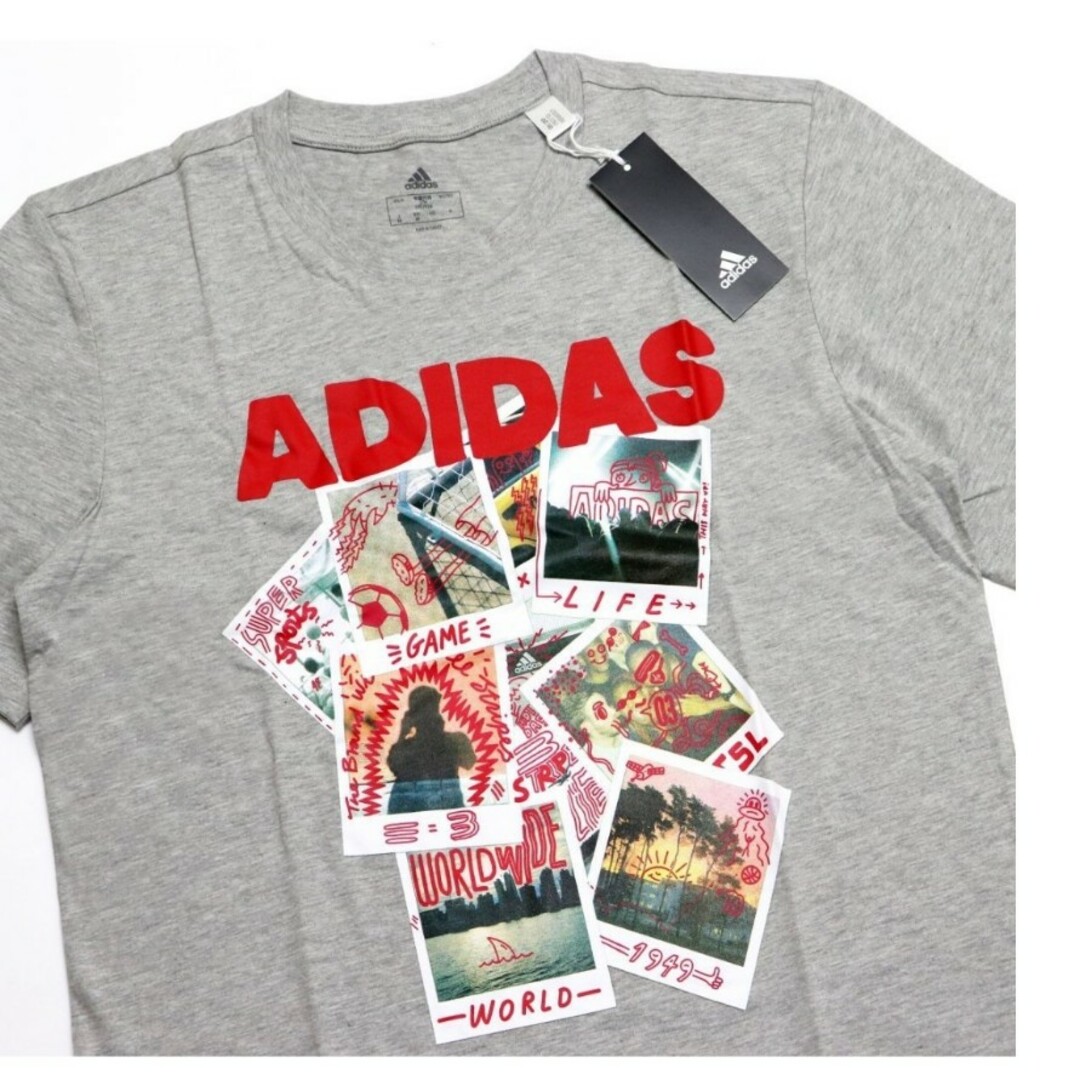 adidas(アディダス)のadidas ドゥードル フォトズ 半袖 Tシャツ/グレー/M/新品 メンズのトップス(Tシャツ/カットソー(半袖/袖なし))の商品写真