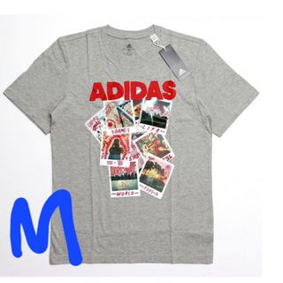 アディダス(adidas)のadidas ドゥードル フォトズ 半袖 Tシャツ/グレー/M/新品(Tシャツ/カットソー(半袖/袖なし))