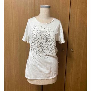 ザラ(ZARA)のzara  ビジュー　Tシャツ　白　ホワイト　Sサイズ(Tシャツ(半袖/袖なし))