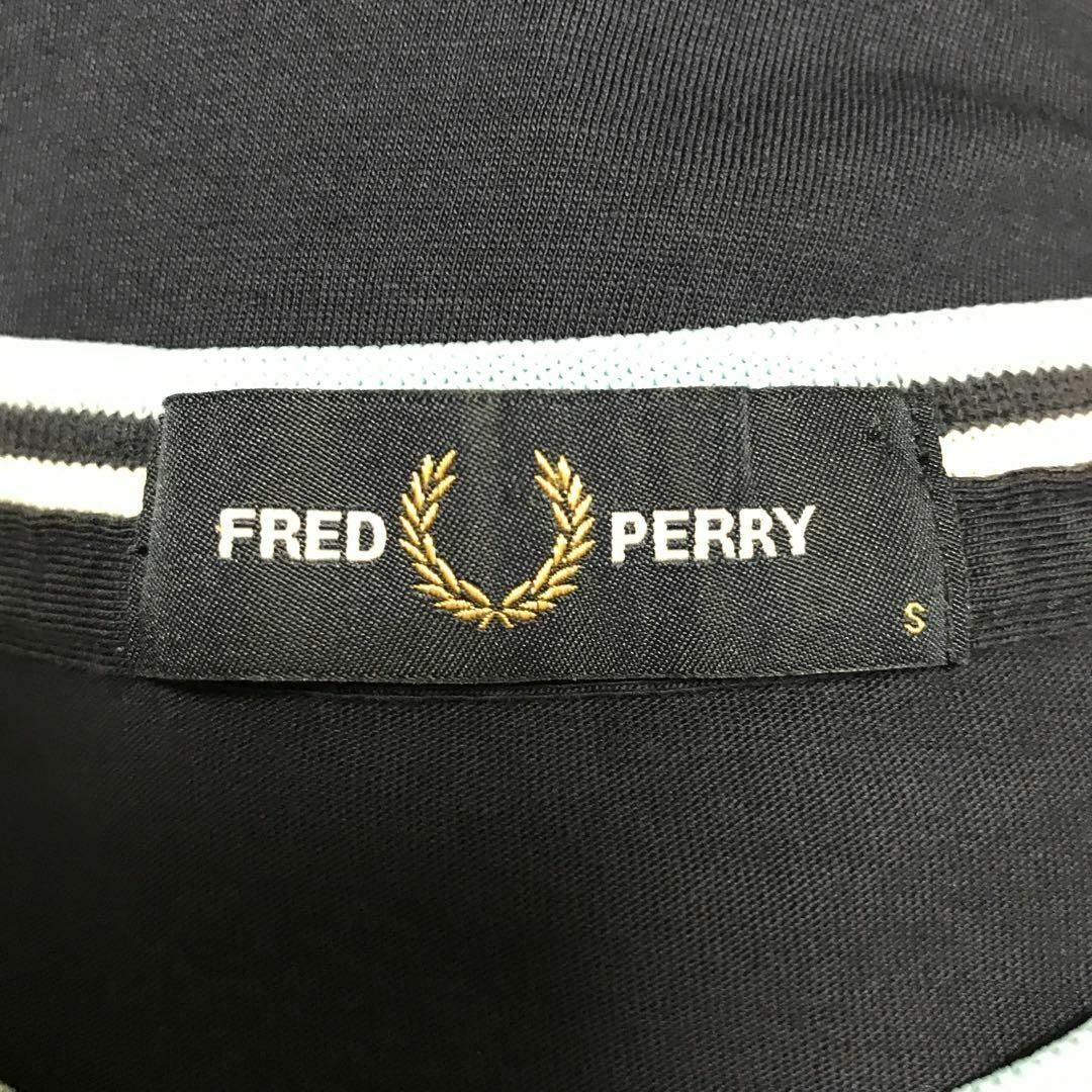 FRED PERRY(フレッドペリー)のフレッドペリー 半袖 リンガーネック Tシャツ ネイビー 刺繍 メンズのトップス(Tシャツ/カットソー(半袖/袖なし))の商品写真