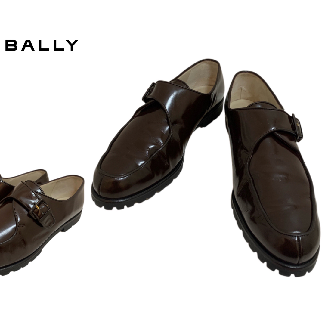 BALLY VINTAGE スイス製 モンクストラップ レザーシューズ ブラウン