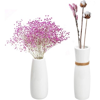 セラミック製花瓶　フラワー花瓶　ホワイト　2個セット(花瓶)
