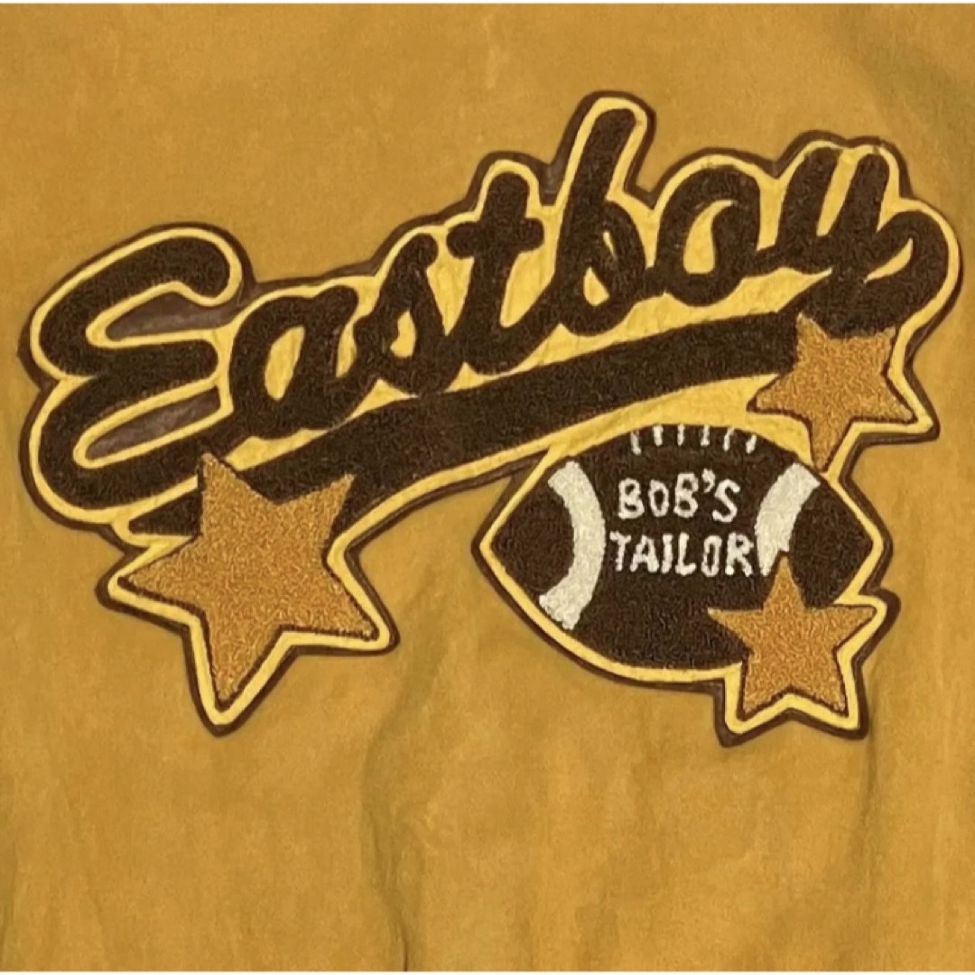 EASTBOY スタジャン 刺繍 牛皮レザー 袖デザイン キルティング ラグビー-