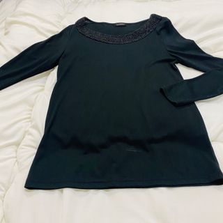 ザラ(ZARA)の新品 デコルテビジュー カットソー(Tシャツ(長袖/七分))