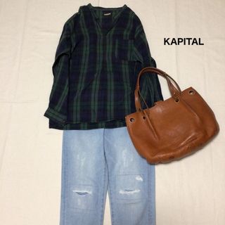 キャピタル(KAPITAL)のKAPITAL キャピタル チェック プルオーバー コットン^^☆(シャツ/ブラウス(長袖/七分))