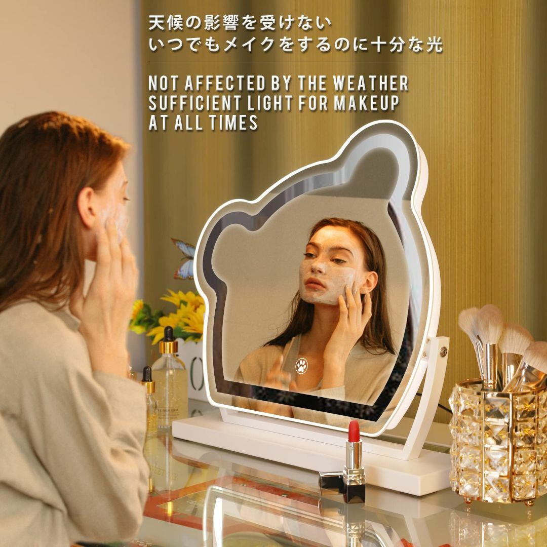 【色: 50X40CM-ホワイト】Fenair 化粧鏡 女優ミラー ハリウッドミ