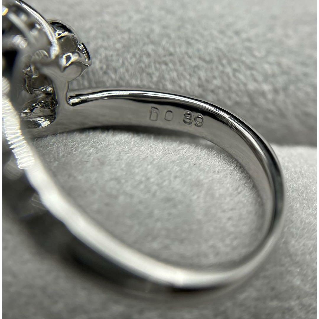 JQ153★高級 あこや真珠3.40mm D0.89ct pt リング 鑑付