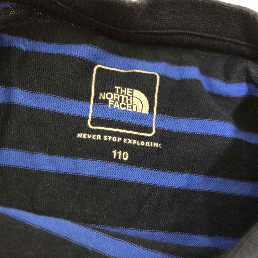 THE NORTH FACE(ザノースフェイス)の【110】ノースフェイス　ボーダー　Tシャツ　ブラック　ブルー キッズ/ベビー/マタニティのキッズ服男の子用(90cm~)(Tシャツ/カットソー)の商品写真