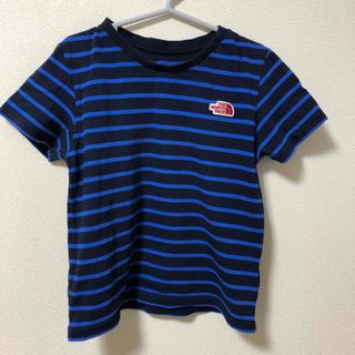 ザノースフェイス(THE NORTH FACE)の【110】ノースフェイス　ボーダー　Tシャツ　ブラック　ブルー(Tシャツ/カットソー)