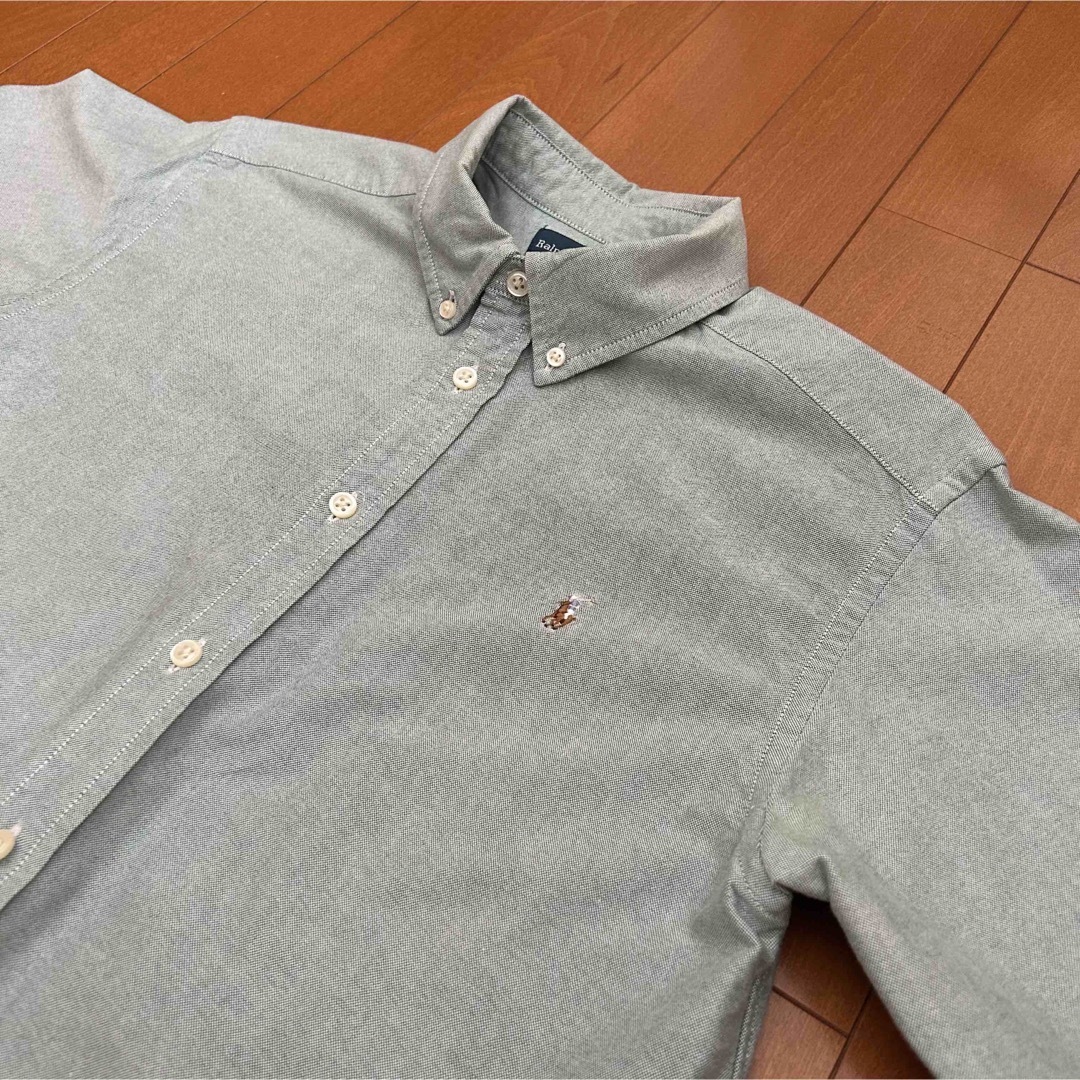 Ralph Lauren(ラルフローレン)の美品 90s POLO Ralph Lauren 長袖BDシャツ グリーン レディースのトップス(シャツ/ブラウス(長袖/七分))の商品写真