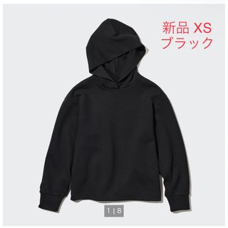 ユニクロ(UNIQLO)の【新品】ドライスウェットプルパーカーXS黒(トレーナー/スウェット)