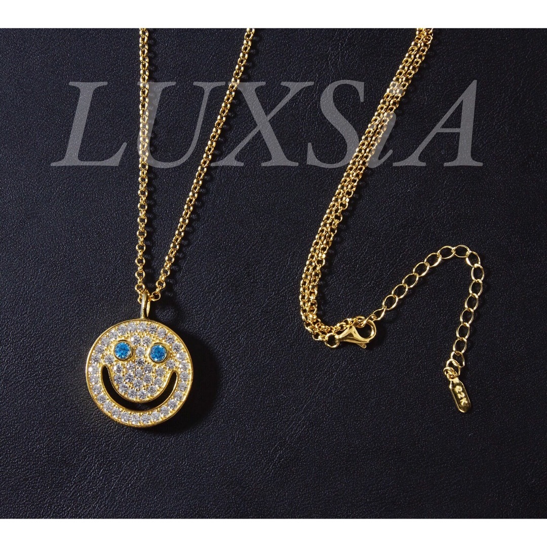 22K GOLDコーティング ネックレス スマイル ニコちゃん シルバー925製 ...