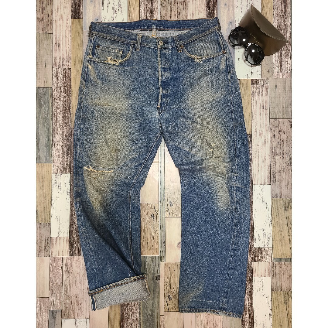 縦落ちLevi's 501 66前期 リーバイス デニム ヴィンテージ 70s 赤耳