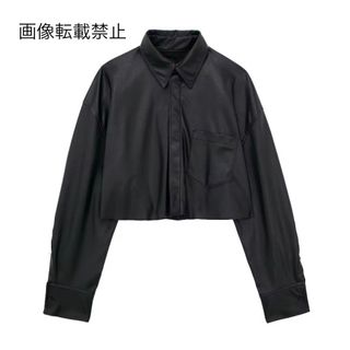 🧡9月新作🍄12342◆フェイクレザー  PU シャツジャケット(ライダースジャケット)