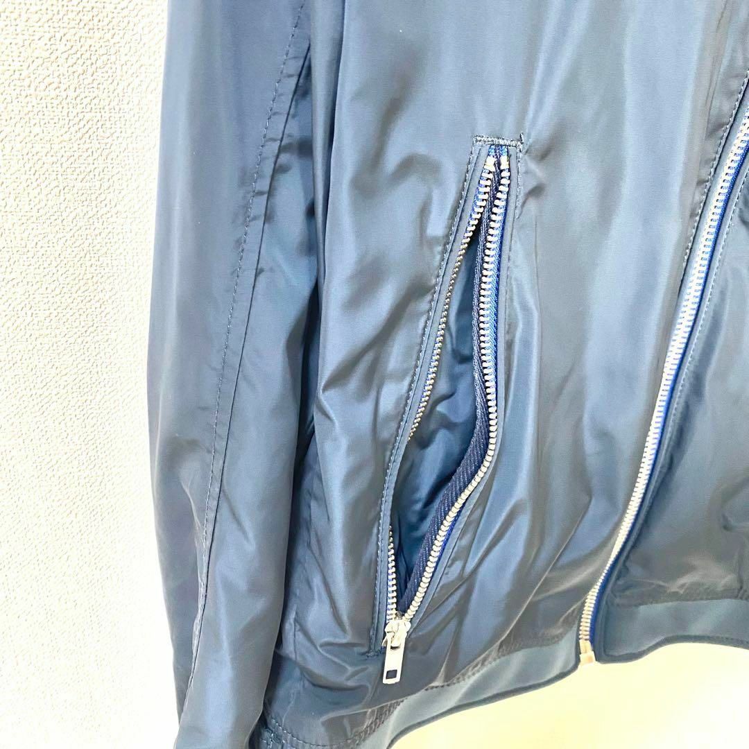 【DIESEL ディーゼル】ナイロン ライダースジャケット M ネイビー