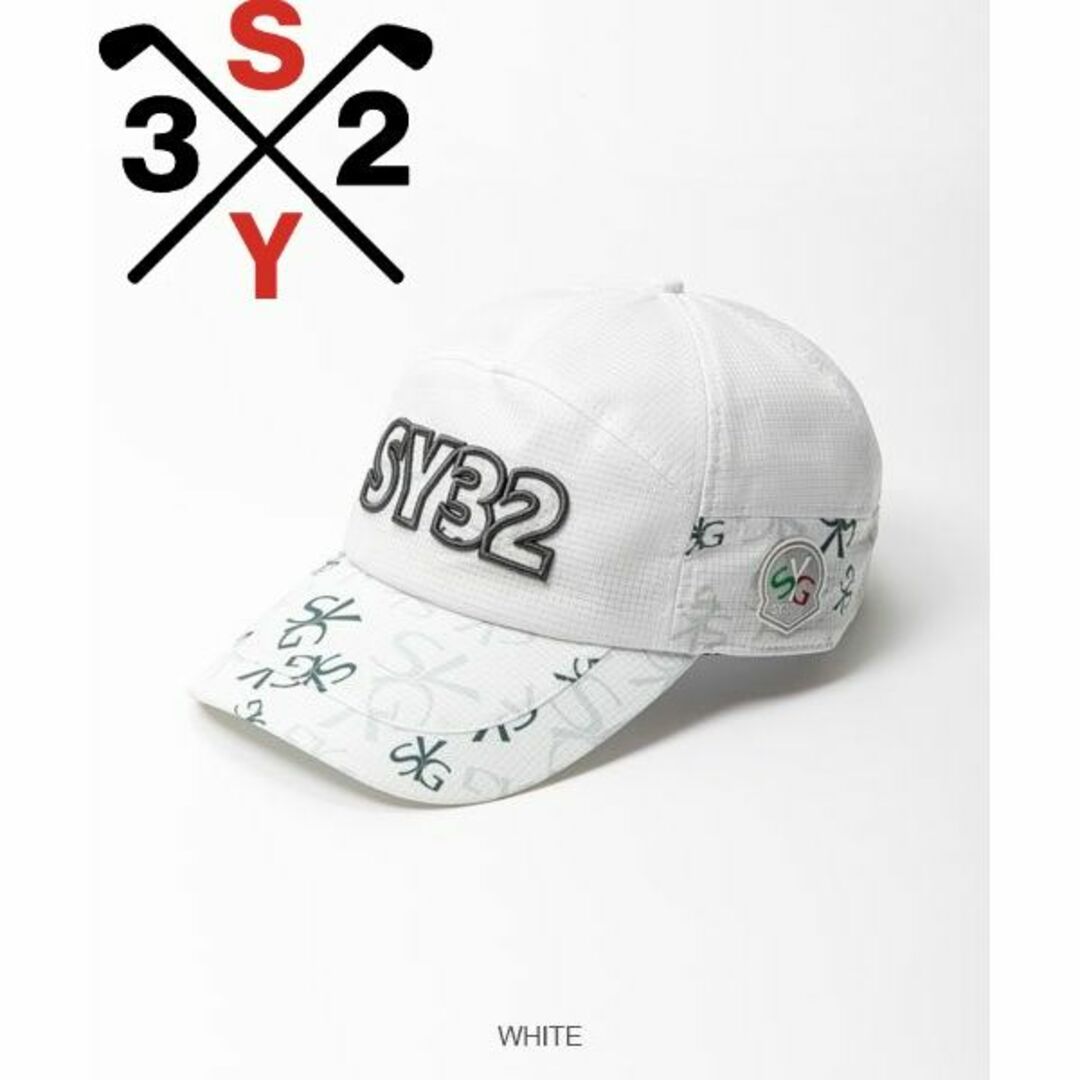 新品☆SY32 GOLF SYG GRAPHIC CAP☆キャップ☆ホワイトスポーツ/アウトドア