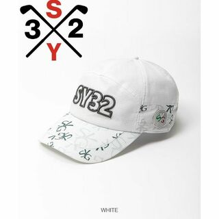 エスワイサーティトゥバイスィートイヤーズ(SY32 BY SWEET YEARS)の新品☆SY32 GOLF SYG GRAPHIC CAP☆キャップ☆ホワイト(ウエア)