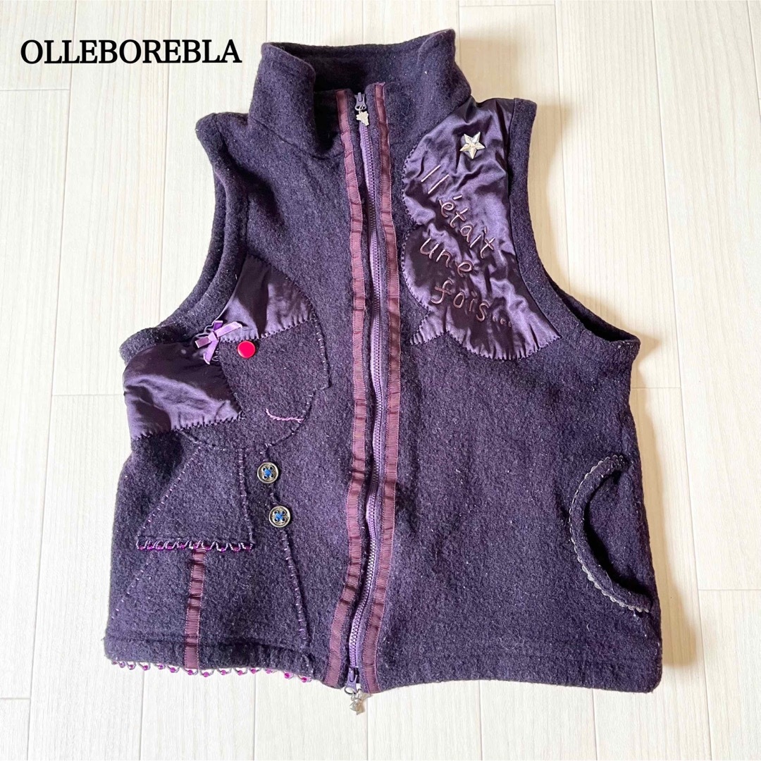 OLLEBOREBLA アルベロベロ ベスト ジレ ぶたさんファスナー 女の子-
