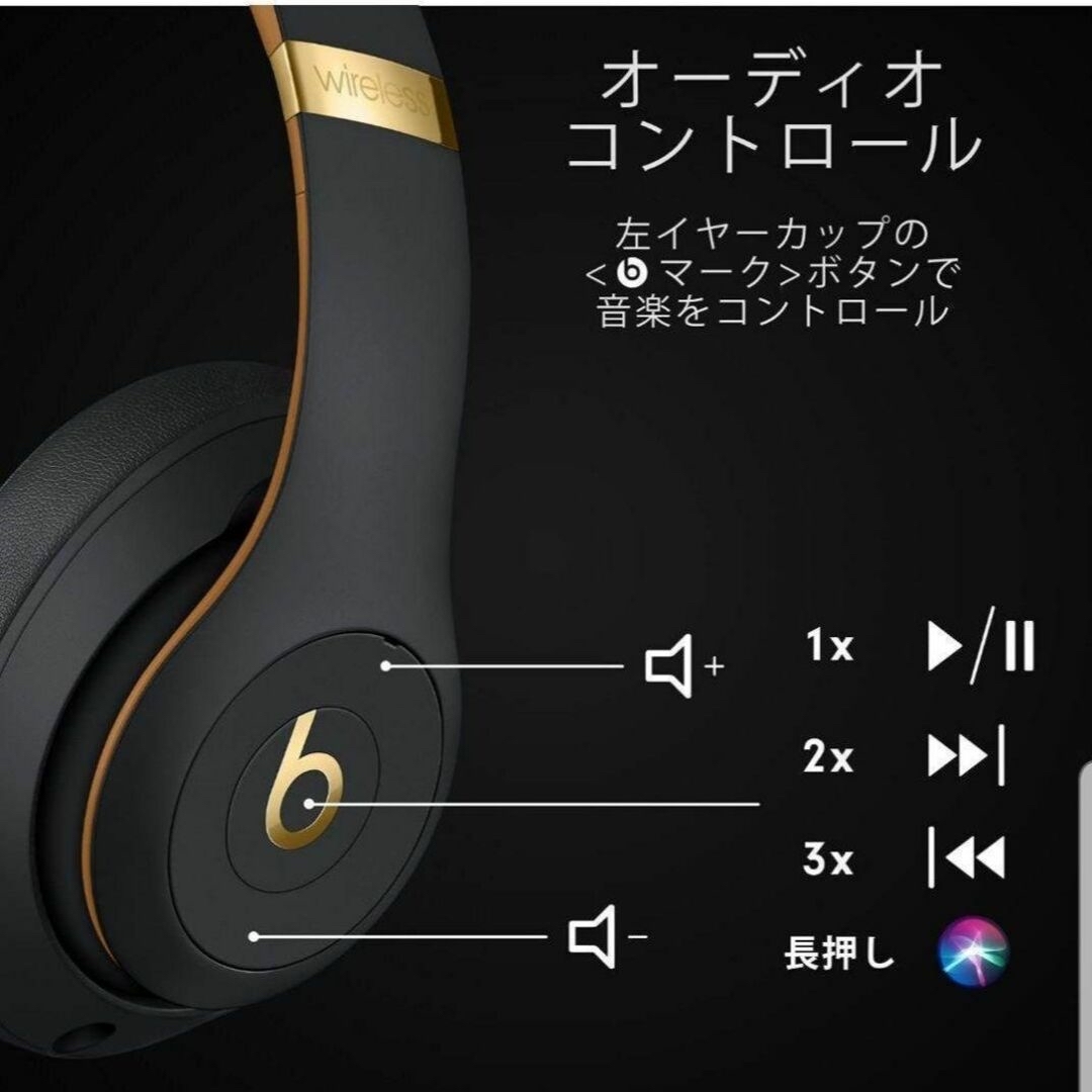 新品検品済 Beats Studio3 ワイヤレスノイズキャンセリングヘッドホン