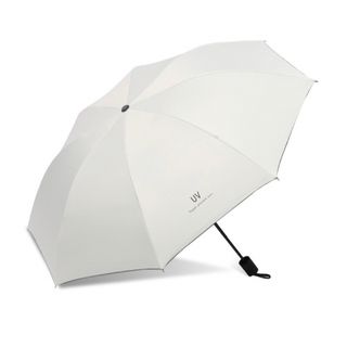 晴雨兼用 折り畳み傘 日傘　雨傘 UVカット　手動 完全遮光　白　新品(傘)