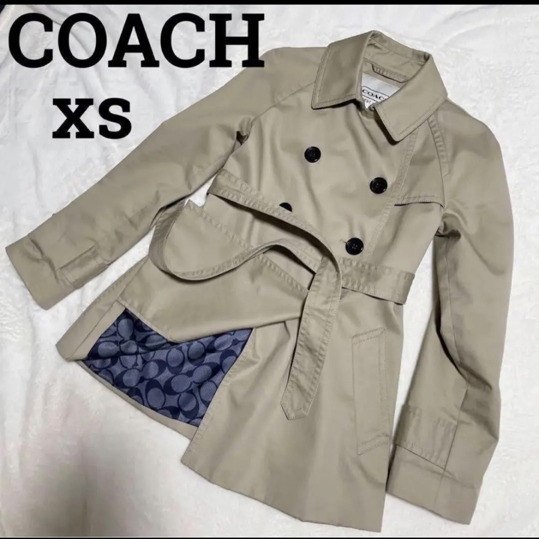 コーチ COACH ショート丈 XSトレンチコートシグネチャー スプリング | フリマアプリ ラクマ