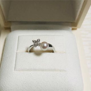 ミキモト(MIKIMOTO)のミキモト  リング　パール　ダイヤモンド　k18WG  #11(リング(指輪))