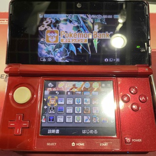 ニンテンドー3DS(ニンテンドー3DS)のNintendo 3DS 本体 フレアレッド ポケモンバンク ポケムーバー(携帯用ゲーム機本体)