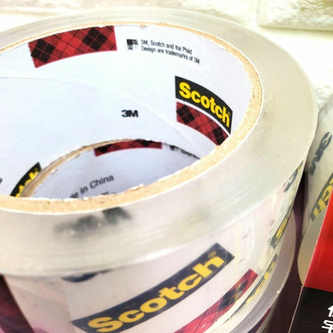 【新品】3M スコッチ 透明 梱包テープ 中軽量用 48mm×50m インテリア/住まい/日用品の文房具(テープ/マスキングテープ)の商品写真