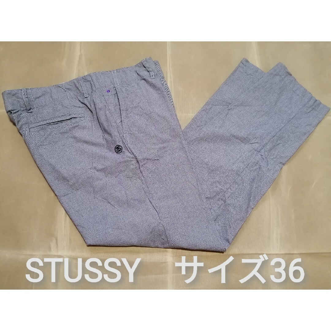 STUSSY　サイズ36　ワイドテーパードパンツ　千鳥格子柄