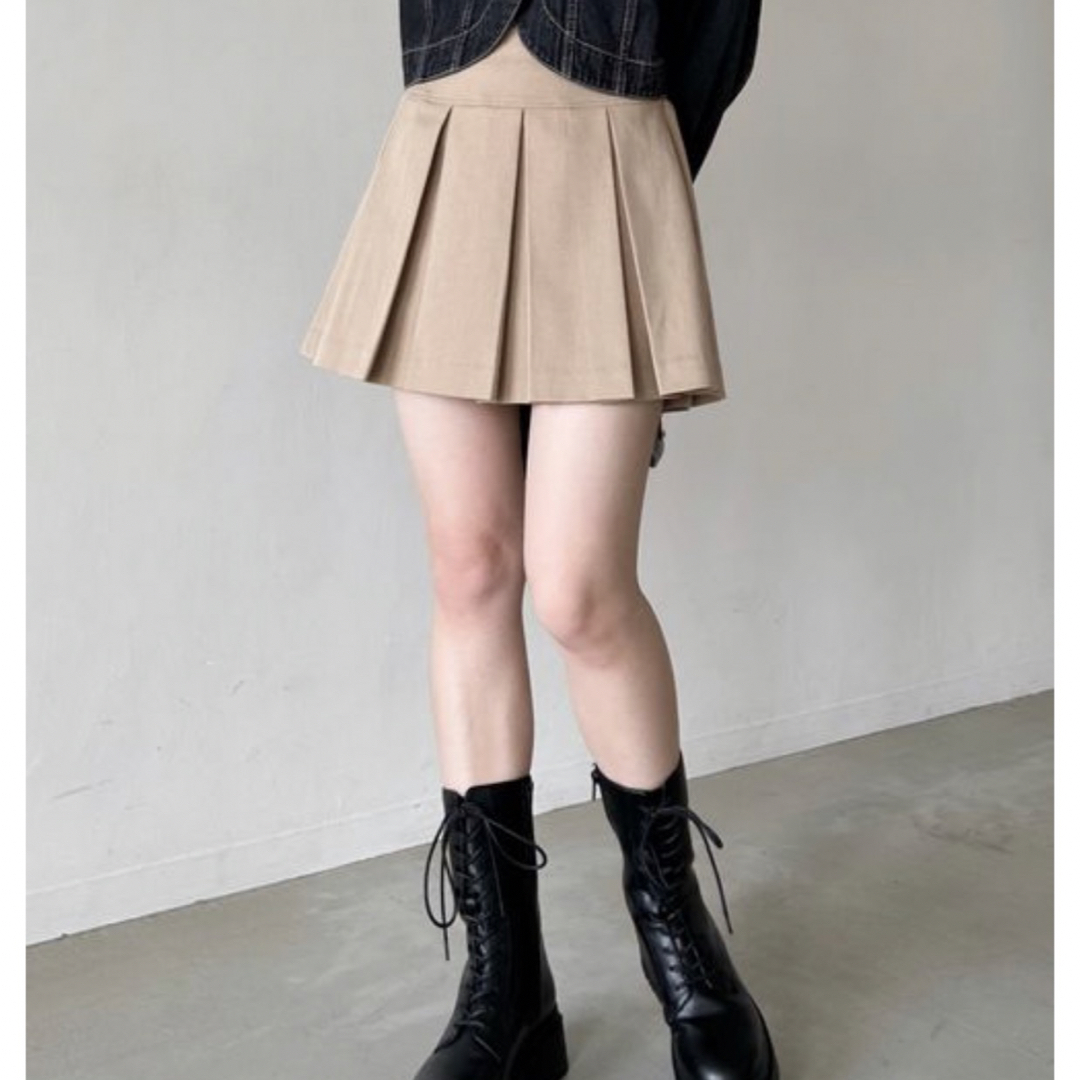 heather(ヘザー)のワイドプリーツミニスカート レディースのスカート(ミニスカート)の商品写真