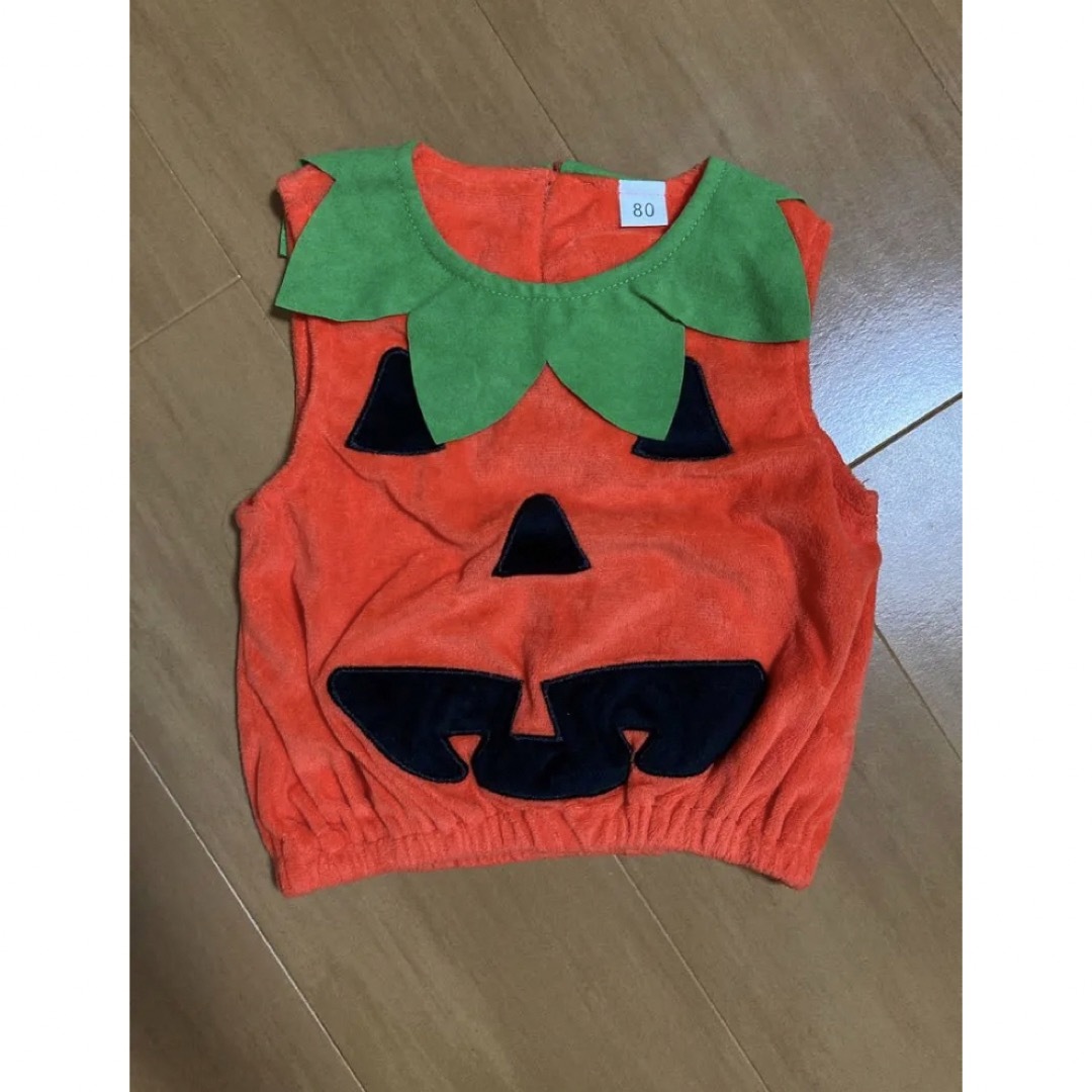 ベビー キッズ ハロウィン パンプキン 男女兼用 80サイズ キッズ/ベビー/マタニティのベビー服(~85cm)(ロンパース)の商品写真