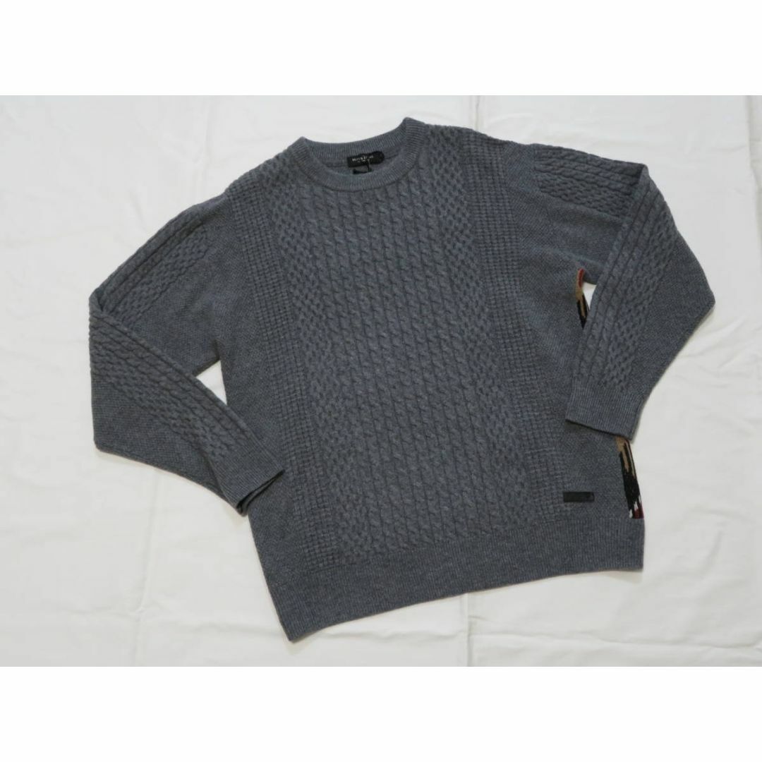 ブラックレーベル クレストブリッジ 高級ウールニットセーター グレー L-