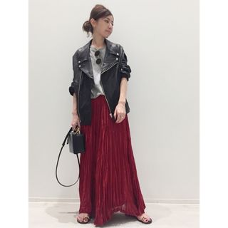 ersey Gather Skirt /Col Pierrot カーキ 36 - ロングスカート