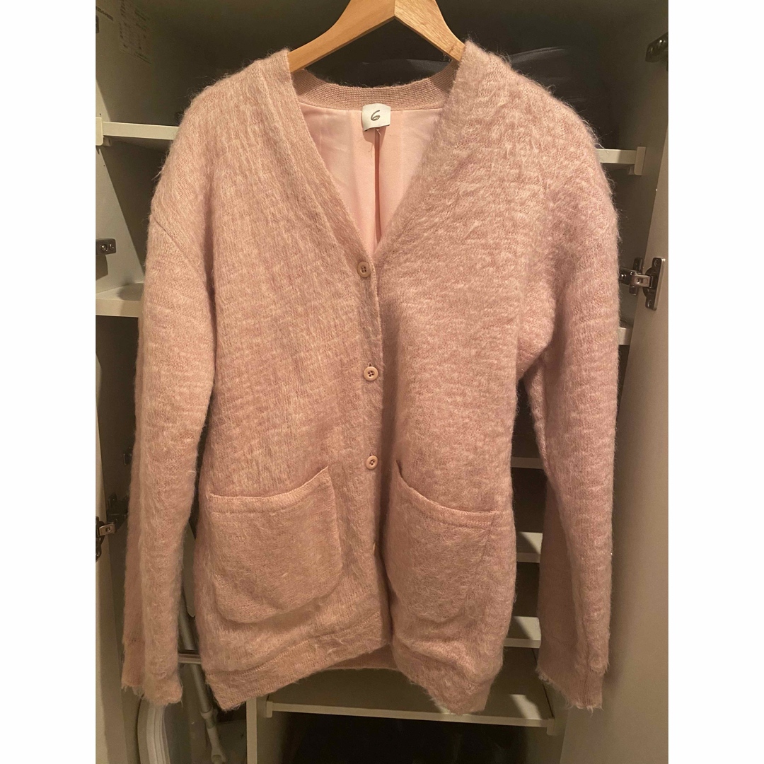 roku mohair shaggy vneck cardigan カーディガン