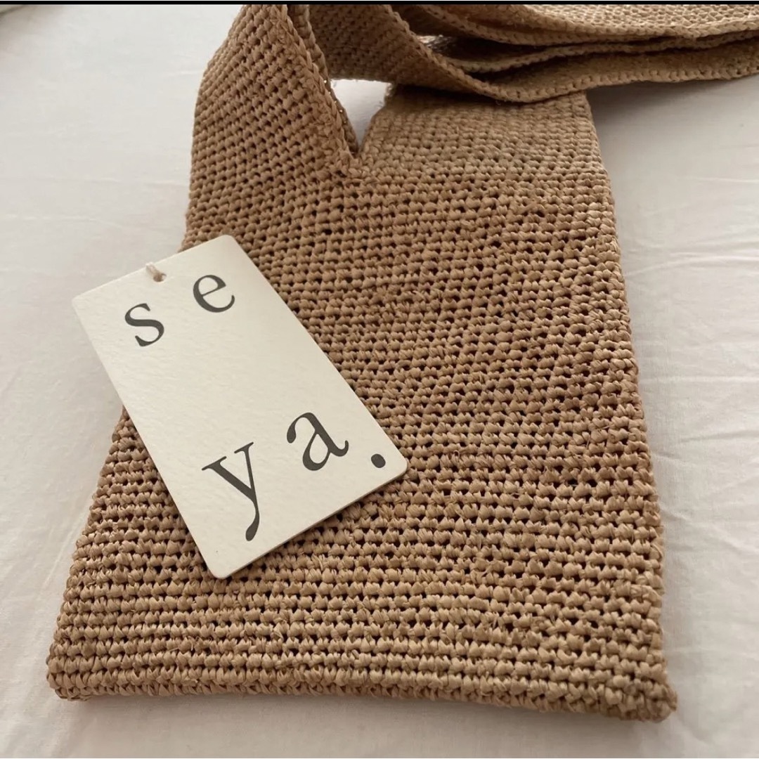 seya - 【新品未使用タグ付き】seya ラフィアバッグ ミニの通販 by a