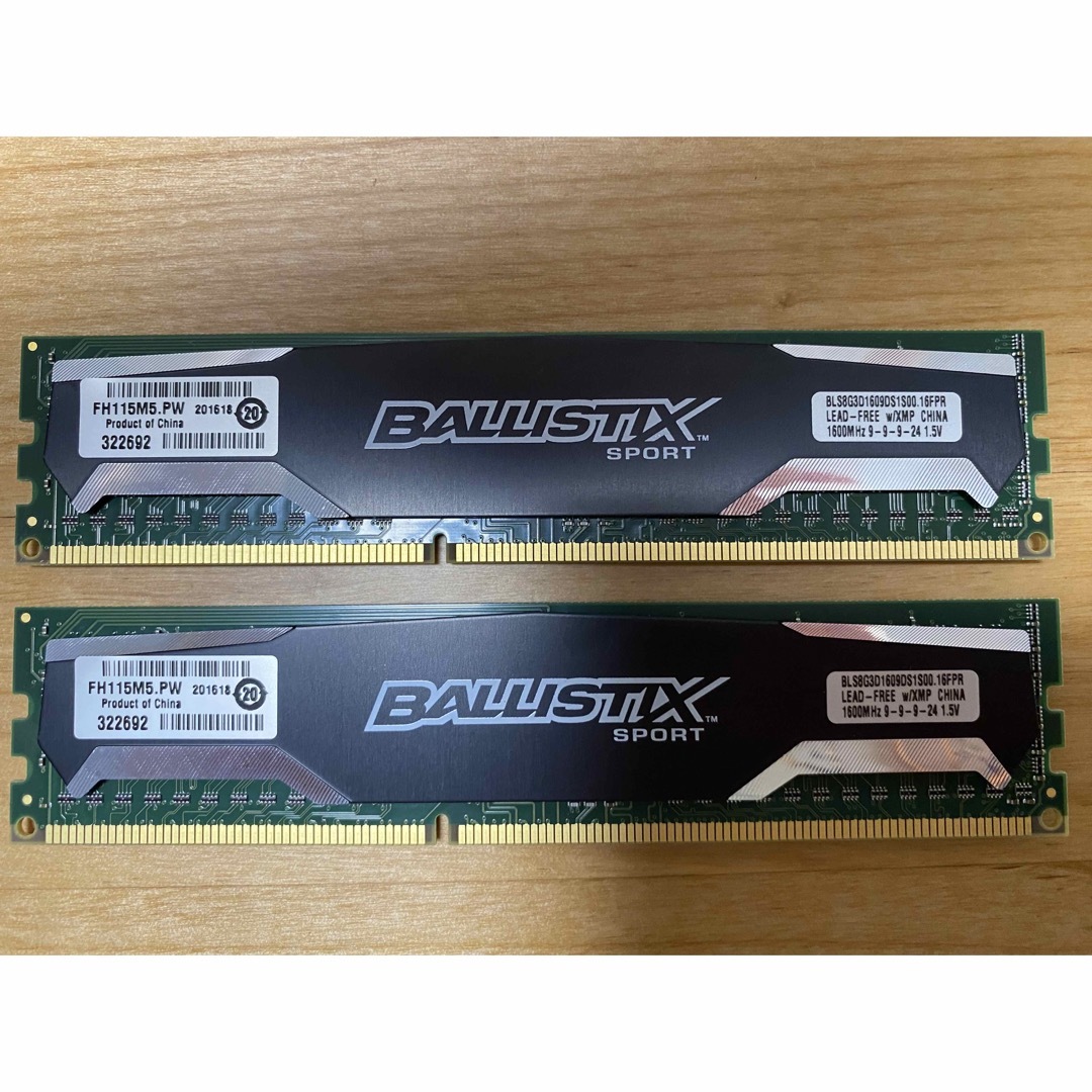 crucial Ballistix Sport 8G×2枚 DDR3L 1600