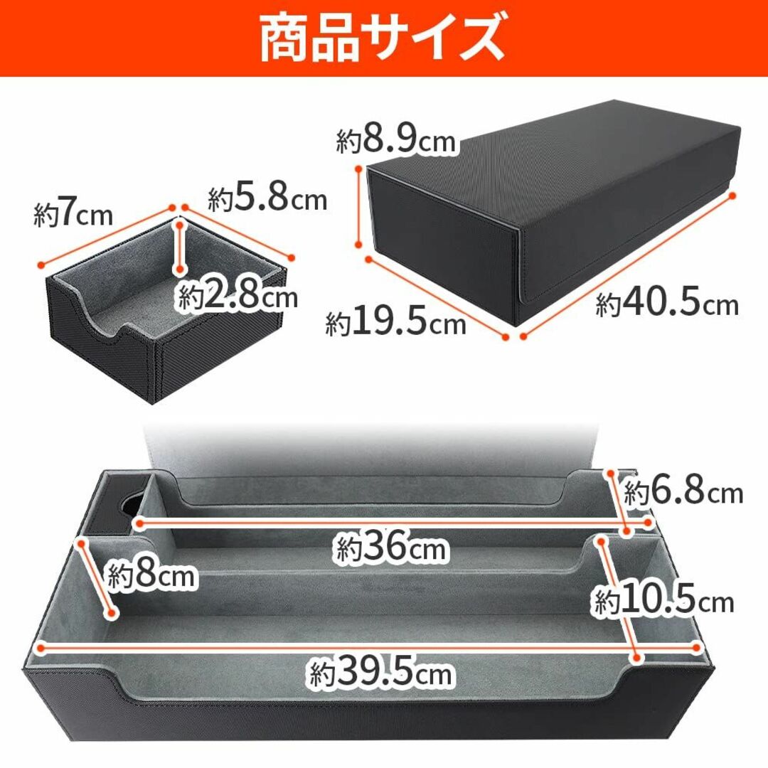 【色: グレー,ブラック】トレーディングカード 保管ケース デッキ収納 PUレザ