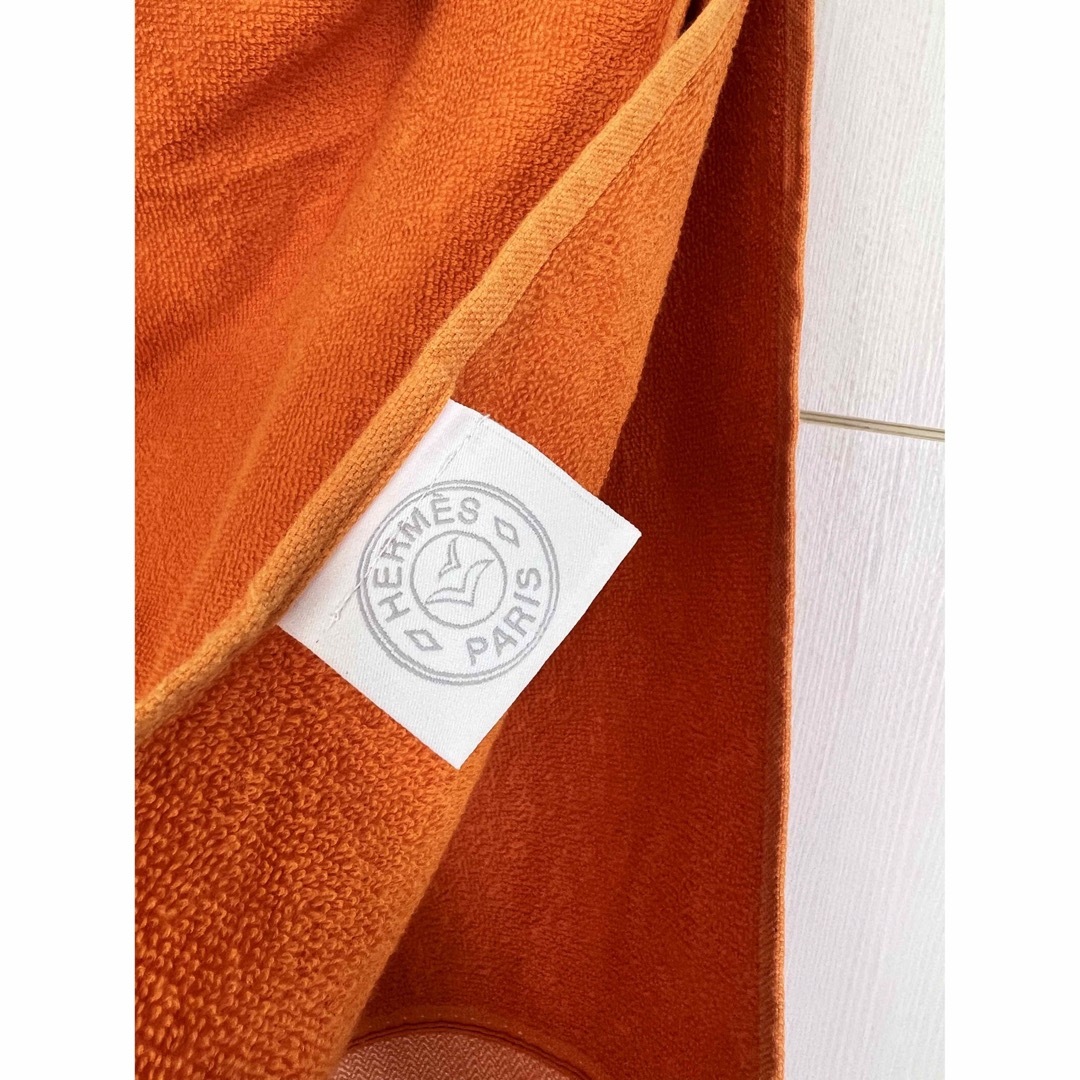 HERMES エルメス 大判 タオル バスタオル ビーチタオル オレンジ