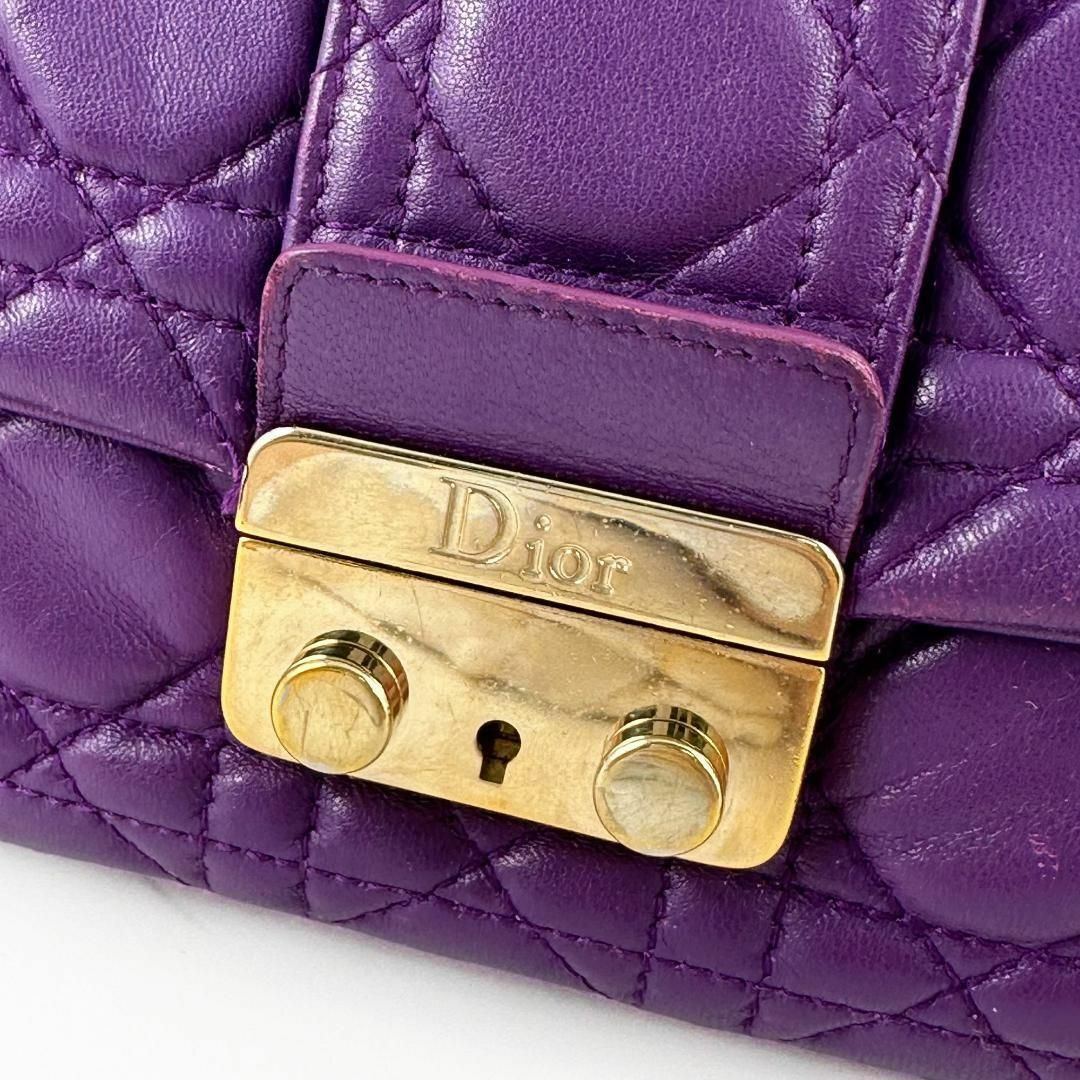 Dior ディオール チェーン ショルダーバッグ ミスディオール カナージュ 紫 5