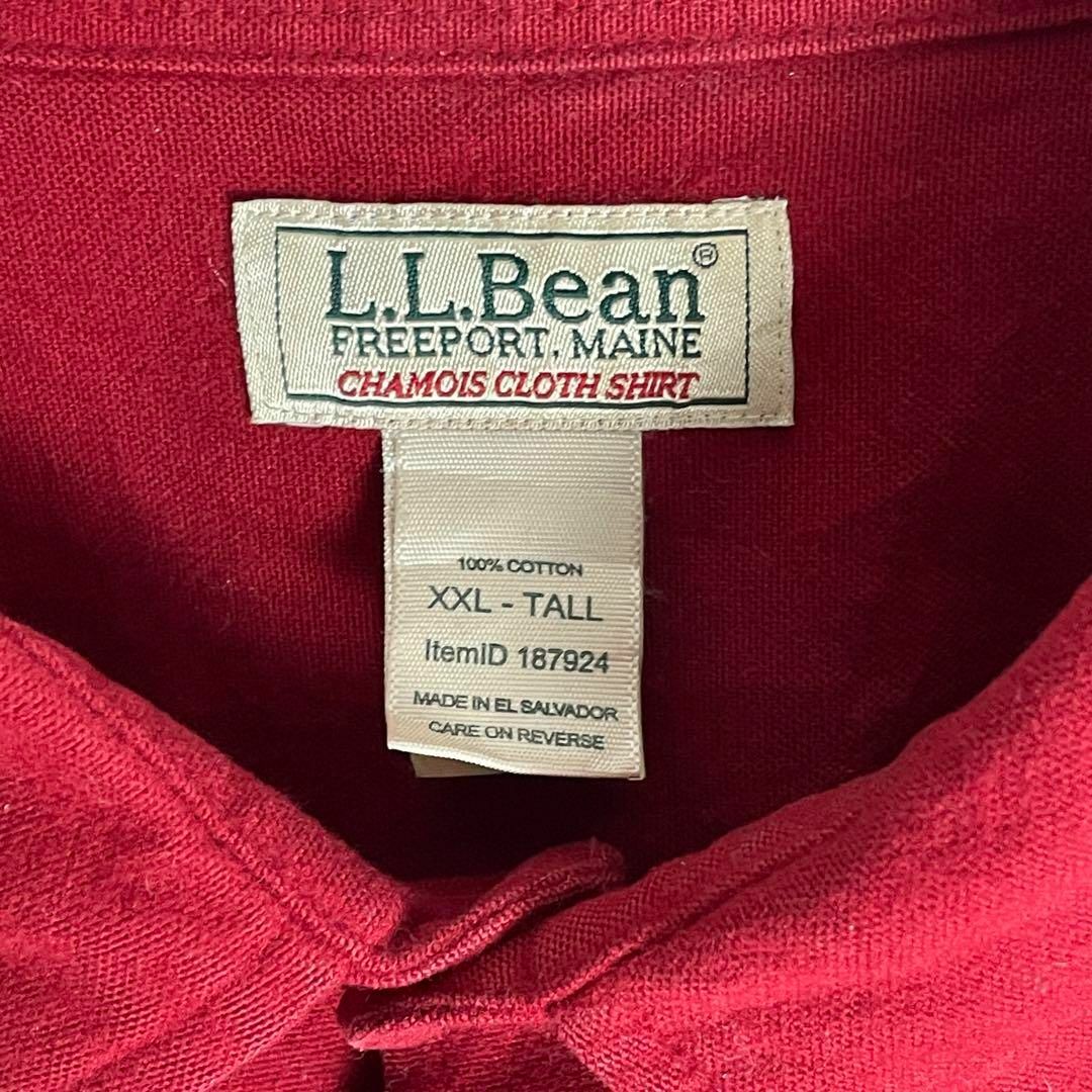 【長袖シャツ　L.L.Bean  ヘビーコットン　シャツジャケット　赤　】 8