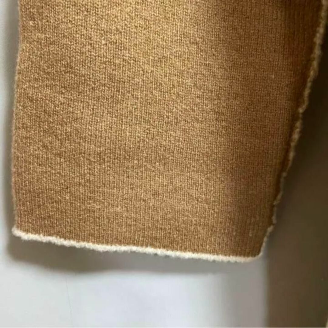【23区 茶 ロングコート カシミヤ混 ゆるだぼ フェミニン ノーボタン 古着】