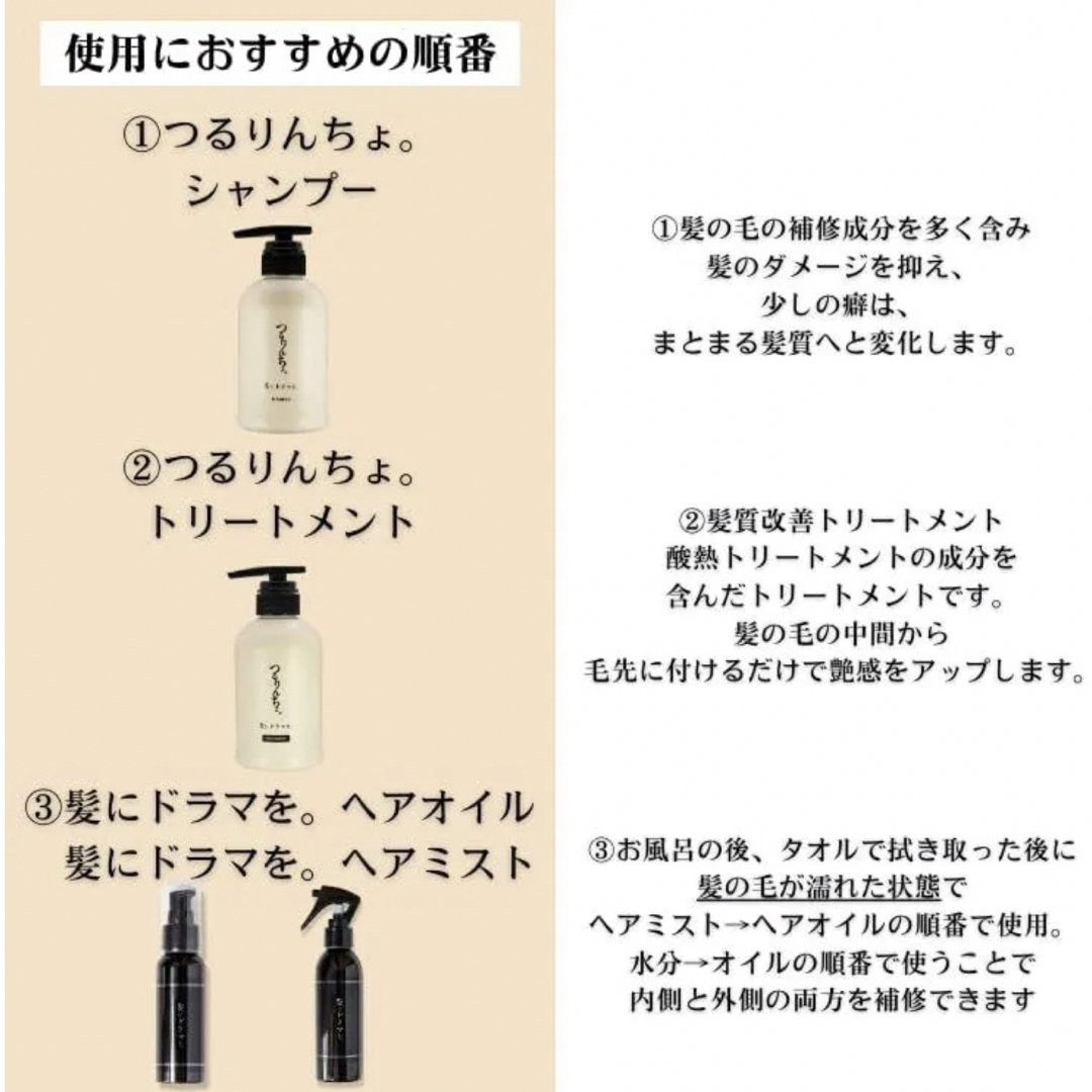 つるりんちょ。シャンプー1000ml トリートメント1000g 髪にドラマを、-