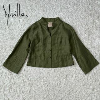 sybilla シビラ　ジャケット　ノーカラー　クリームイエロー　麻　サイズM