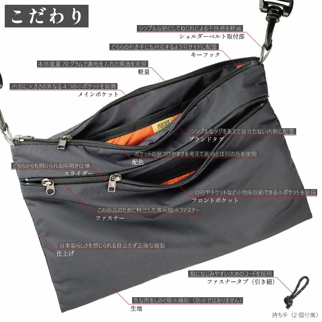 【色: ブラック（クロ）】[ノーボーダー] ショルダーバッグ ペリトス サコッシ メンズのバッグ(その他)の商品写真
