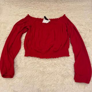 エイチアンドエム(H&M)の❤︎新品未使用❤︎Sサイズ❤︎赤チュニック❤︎秋にオススメ♫早い者勝ちです(チュニック)