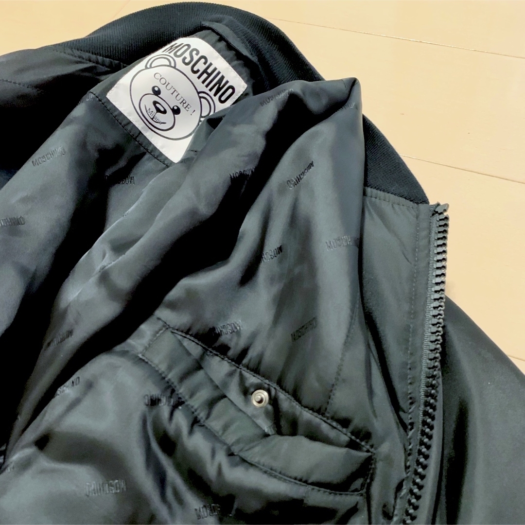 MOSCHINO - MOSCHINO ブラック ボンバージャケット イタリアン