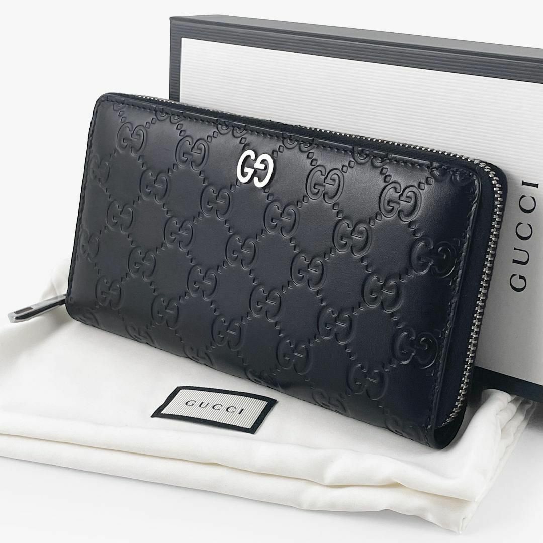 Gucci - ☆未使用に近い☆グッチ 長財布 シマ ラウンドファスナー